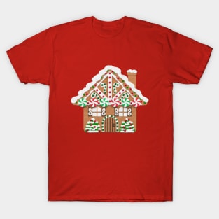 Gingerbread House Felt Applique Style | Faux Felt | Cherie's Art(c)2021 T-Shirt